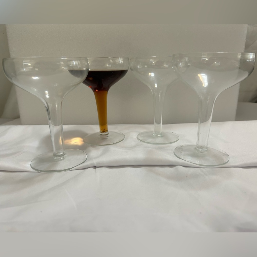 Prepared for @tinkmk - Vintage set of 6, Hollow Stem Coupe Champagne Glasses